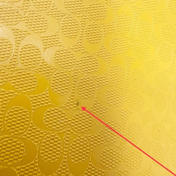 Coach Clip-on Accessory Pouch Logo Sunflower Yellow Brown PVC 8.5” x 5.5” x 1” - Picture 7 of 13